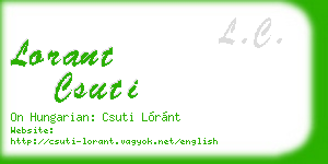 lorant csuti business card