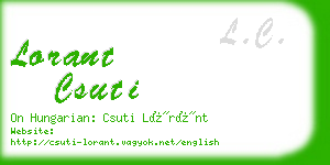 lorant csuti business card